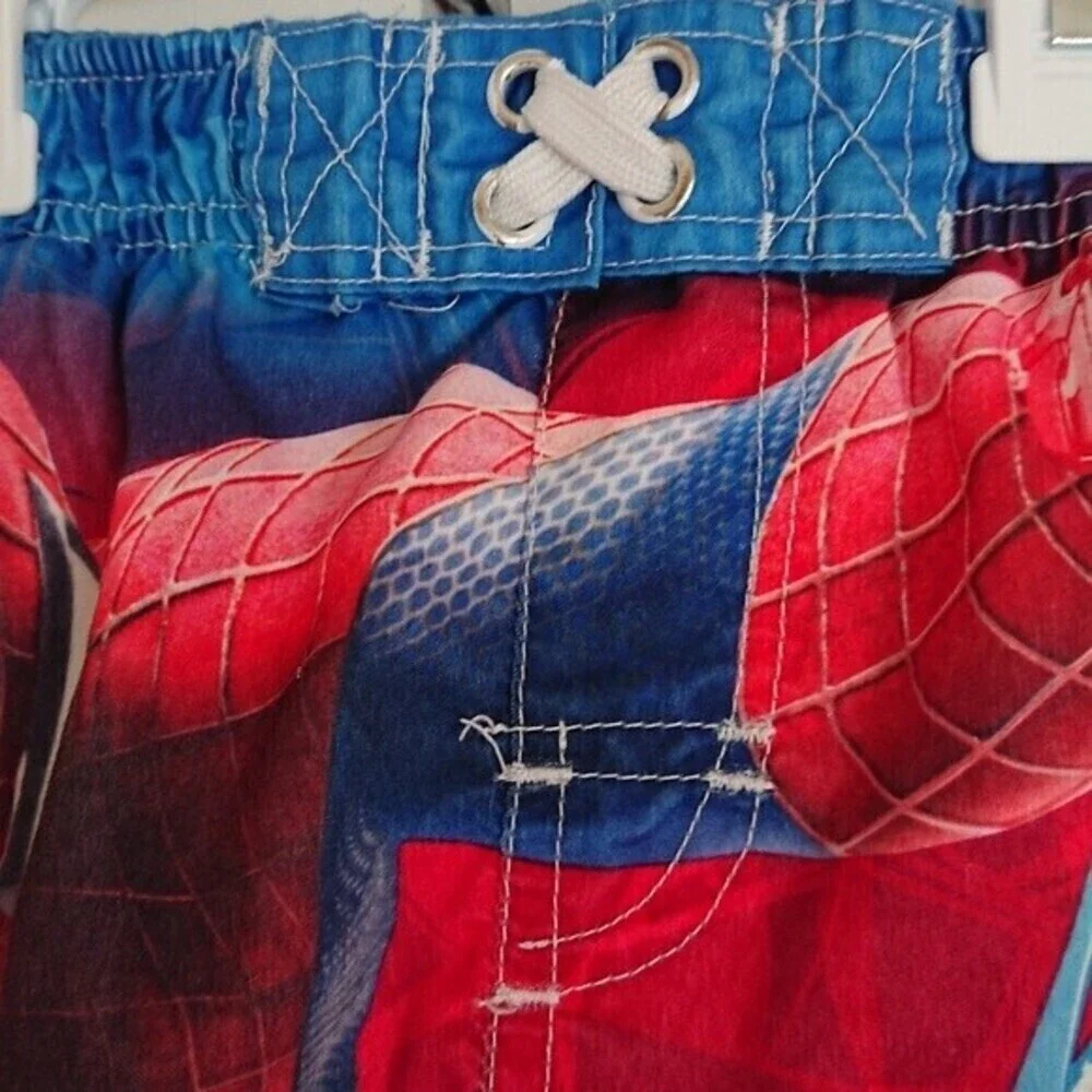 Boys Marvel Spider Swim Shorts - Blue & red size 5